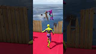 Spiderman vs colorful Minions Ragdoll Epic Fall Jumps Fails ep 04 gta5 [upl. by Neehsas547]