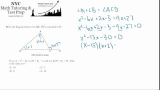 Geometry Regents June2012 25  External Angle [upl. by Basile]