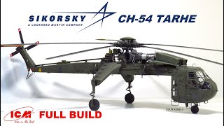 BUILDING ICM CH 54 TARHE SCALE HELICOPTER MODEL KIT  WITH FULL BUILD PHASES [upl. by Dorsy]