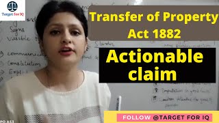 Actionable claim meaning Tansfer of property Act 1882 [upl. by Madelene620]