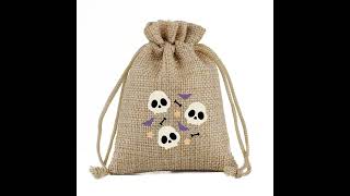 Personalized pull string bag Jute candy gift bag DIY custom [upl. by Yale]