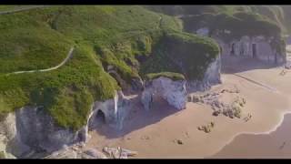 The North Coast  White Rocks Beach Portrush DJI Northern Ireland 4k [upl. by Mignonne]