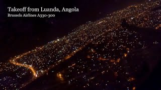 Takeoff from Luanda Angola for Kinshasa DRC  Brussels Airlines A330300 [upl. by Huang]