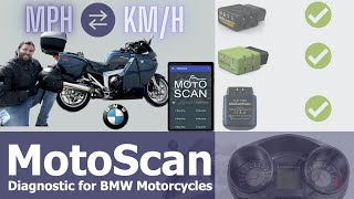 How to change MPH to KMH on a BMW Motorcycle using MotoScan [upl. by Amsaj959]