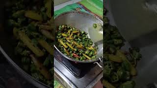 aloo Bhindi bhujia making youtube food cookingfood viralvideos [upl. by Bena]