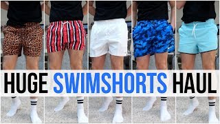 HUGE Mens Swimshorts Haul amp Try On  Summer 2019 Nike Adidas Asos Boohooman amp More [upl. by Arahsat]