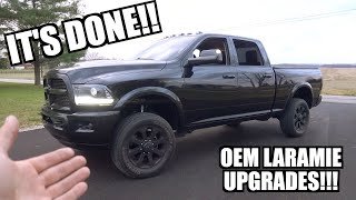 OEM RAM LARAMIE UPGRADES FULL INTERIOR SWAP COMPLETE  MORE [upl. by Casanova]