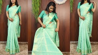 Silk saree draping  Easy steps of silk saree draping [upl. by Drawyah333]