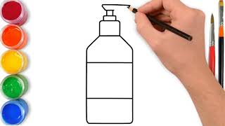 How to Draw Hand Sanitizer Step by Step [upl. by Onaimad]