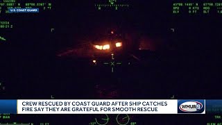 Fisherman rescued by Coast Guard after ship catches fire describes experience [upl. by Deuno859]