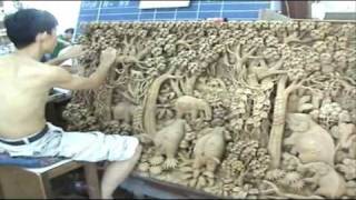 Intricate Thai Wood Carving Art [upl. by Norrag]