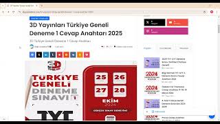 20242025 3D Yayınları Türkiye Geneli Deneme 1 Cevap Anahtarı Ne Zaman Deneme Nasıldı [upl. by Aihk969]