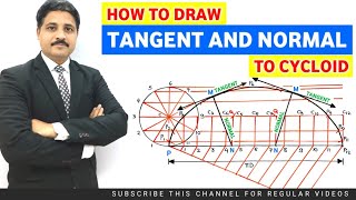 HOW TO DRAW TANGENT AND NORMAL TO CYCLOID  ENGINEERING DRAWING  ENGINEERING GRAPHICS [upl. by Erle]