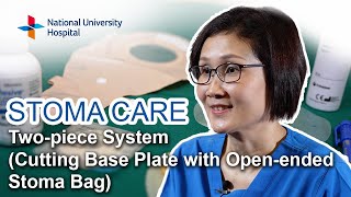 Stoma Care  Twopiece System Cutting Base Plate With Openended Stoma bag [upl. by Courcy83]