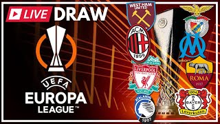 EUROPA LEAGUE QUARTER FINAL DRAW  LIVE  WEST HAM  AC MILAN  BENFICA  ROMA [upl. by Maryjo]