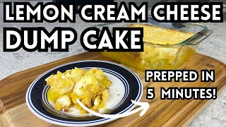 EASY Lemon Cream Cheese Dump Cake Recipe  QUICK Cheese Danish in a Pan [upl. by Ornie]