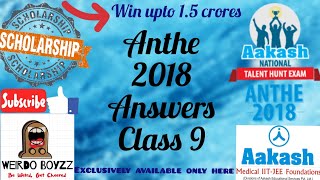 ANTHE 2018 Answers  Class 9  28 Oct 2018  Questions and Answer Key  All Codes [upl. by Keppel]