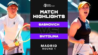 Aliaksandra Sasnovich vs Elina Svitolina  2023 Madrid Round 1  WTA Match Highlights [upl. by Phyllys]