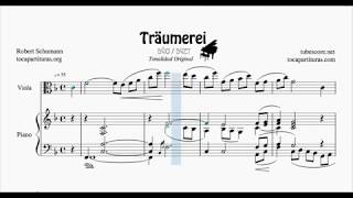 Traumerei by Schumann Duet Sheet Music for Viola Melody  Piano Accompaniment [upl. by Garratt495]