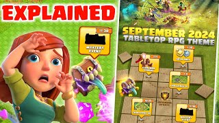 SEPTEMBER 2024 EVENTS CALANDER🤩🔥 amp NEW UPDATES EXPLAINED IN CLASH OF CLANS [upl. by Lucina]