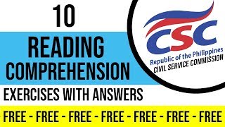 CIVIL SERVICE EXAM  10 SAMPLE QUESTIONS FOR Reading Comprehension [upl. by Ilyse10]