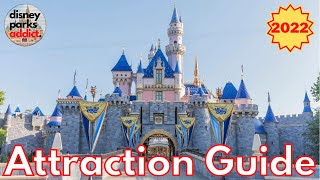 Disneyland ATTRACTION GUIDE  2022  All Rides  Shows  Anaheim California [upl. by Savina]