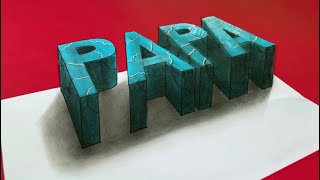 Comment dessiner des lettres en 3d  PAPA [upl. by Zena916]