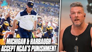 Michigan Accepts NCAA Punishment Harbaugh Will Serve Suspension  Pat McAfee Reacts [upl. by Lleksah548]