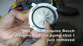 Bosch dishwasher E23E24 E25 error part 2 maybe not a drain pump fault details on reassembly [upl. by Ahsenak]