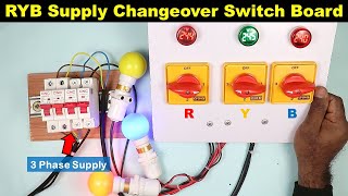 RYB Supply Changeover Switch Board  3 phase changer connection TheElectricalGuy [upl. by Biddle]