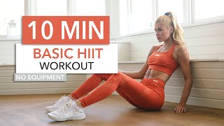 10 MIN BASIC HIIT  killer High Intensity routine standard exercises I Pamela Reif [upl. by Thrift777]