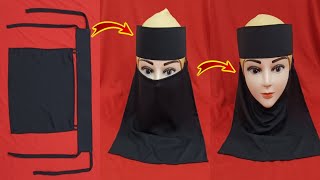 Canvas Forehead Nosepiece Cutting and stitching Single Layer Nosepiece DIY full coverage Niqab DIY [upl. by Tattan434]