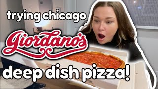 New Zealand Girl Eats CHICAGO DEEP DISH PIZZA for the first time GIORDANOS PIZZA [upl. by Aicak]