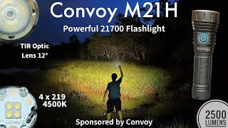 NEW Convoy M21H 4 x 219 4500K R9080 TIR 12° vs M21H XHP703 Hi 4000K High CRI [upl. by Monika]