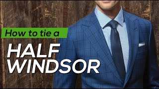 How to tie a Half Windsor tie knot thin tie [upl. by Enimzaj747]