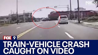 Dashcam video Train hits SUV in Robbinsdale [upl. by Nicolais]