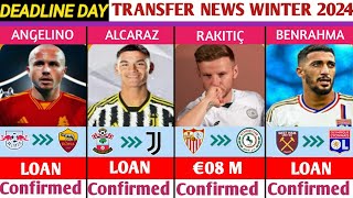 NEW CONFIRMED TRANSFERS ON DEADLINE DAY🔥 JANUARY TRANSFER WINDOW WINTER 2024ft ALCARAZBENRAHMA [upl. by Acina219]