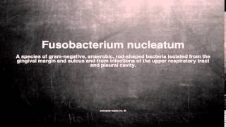 Medical vocabulary What does Fusobacterium nucleatum mean [upl. by Besse]