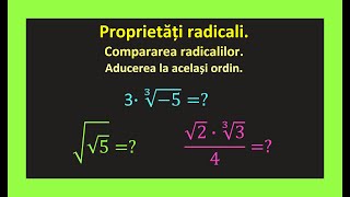 Comparare radicali proprietati radical de ordin 3 2 clasa a 10 a ExercitiiInvata Matematica Usor [upl. by Ainoek]