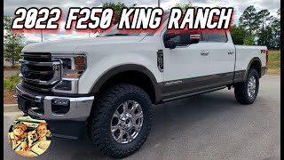 NEW 2022 FORD F250 KING RANCH TIRE SWAPPED Luxury Truck of America Walkaround Startup amp Interior [upl. by Ellenehc]