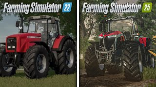 Farming Simulator 22 VS 25  Graphics and Gameplay comparison [upl. by Nesilla]