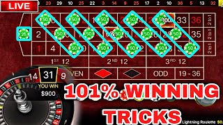 CASINO LIGHTING ROULETTE NEW STRATEGY  101 WINNING TRICKS FOR CASINO ROULETTE LIVE [upl. by Sacken]