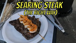 THE RIGHT WAY to sear steak on a Gas Grill Searing Steak on the Monument Denali 650 Pro [upl. by Etnauq]