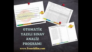 OTOMATİK YAZILI SINAV ANALİZ PROGRAMI fenusbilim [upl. by Wasson]