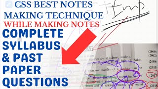 CSS NOTES MAKINGBEST TECHNIQUE TO COVER COMPLETE SYLLABUS AND PAST PAPER QUESTIONS AT THE SAME TIME [upl. by Dunaville]