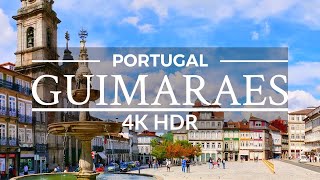 Guimaraes Portugal 🇵🇹  by drone in 4K HDR 60fps [upl. by Ahseirej]