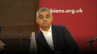 Sadiq Khan speech disrupted by Donald Trump supporters  ITV News [upl. by Satsoc]