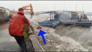 Fisherman caught in Typhoon [upl. by Airyk]