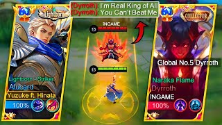 GLOBAL ALUCARD VS TOP GLOBAL DYRROTH TRASHTALKER 🔥  WHO IS THE KING OF LIFESTEAL  INTENSE MATCH [upl. by Ainoek]