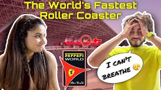 World’s Fastest Roller Coaster Ride Gone Wrong🤢  Ferrari World  Abu Dhabi Day 1 [upl. by Benil]